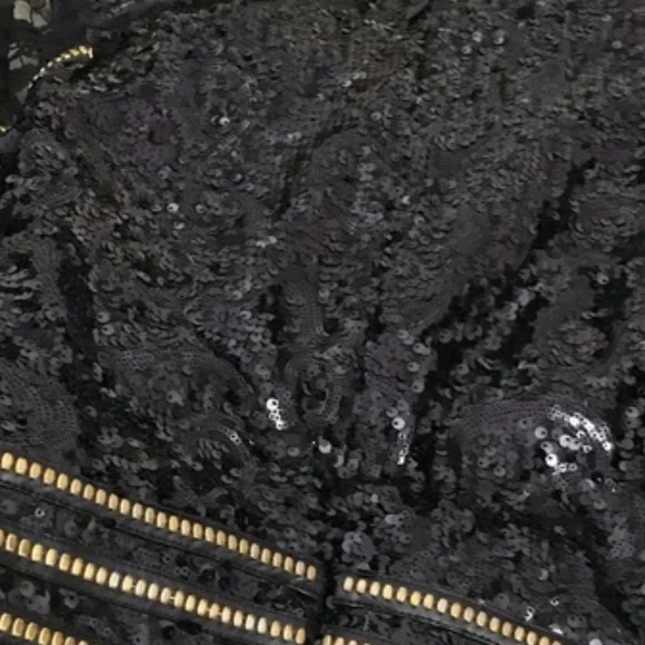 💋 bebe black sequin embellish dress new xs xsmall rare longsleeve 💋